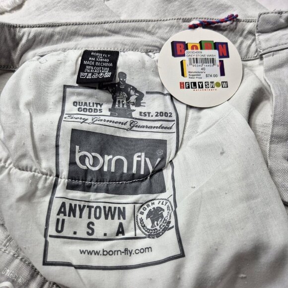 Born Fly Men's Shorts Size 40 Denim Light Blue Embroidery Bermuda TV Show (43) - Picture 9 of 9